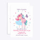 Personalised Unicorn Happy Birthday Rectangle Invitation Matte Paper Front and Back Image