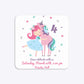 Personalised Unicorn Happy Birthday Rounded 5 25x5 25 Invitation Matte Paper