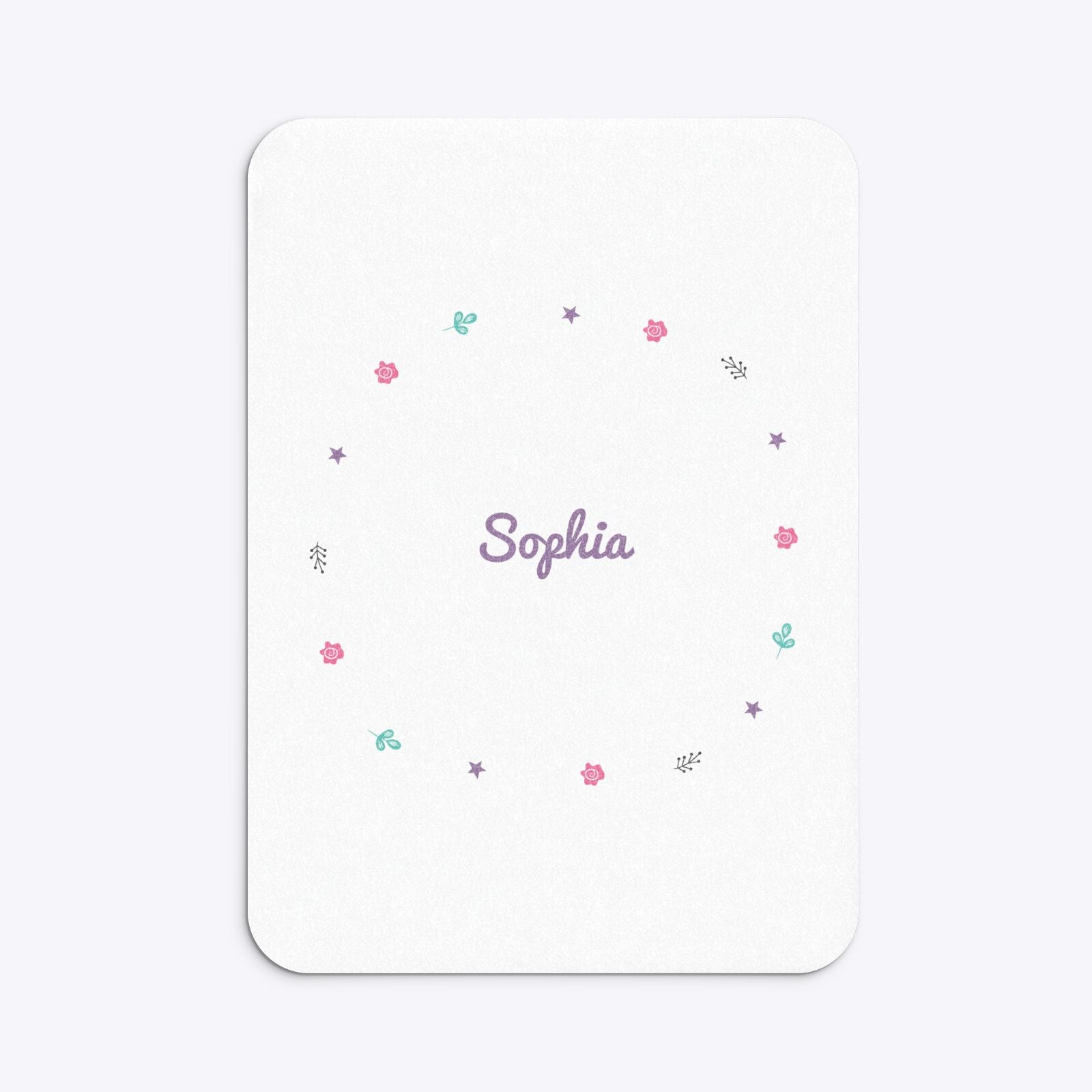 Personalised Unicorn Happy Birthday Rounded Invitation Glitter Back Image