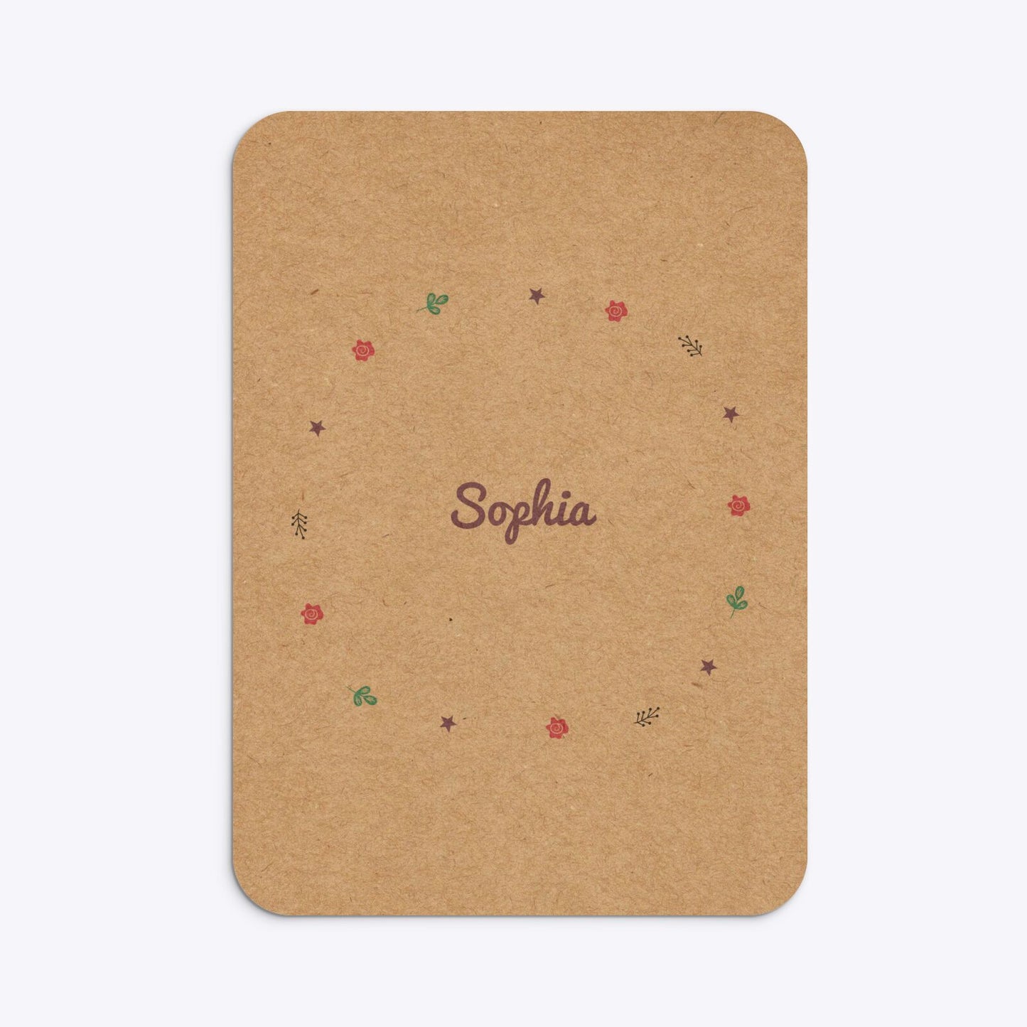 Personalised Unicorn Happy Birthday Rounded Invitation Kraft Back Image