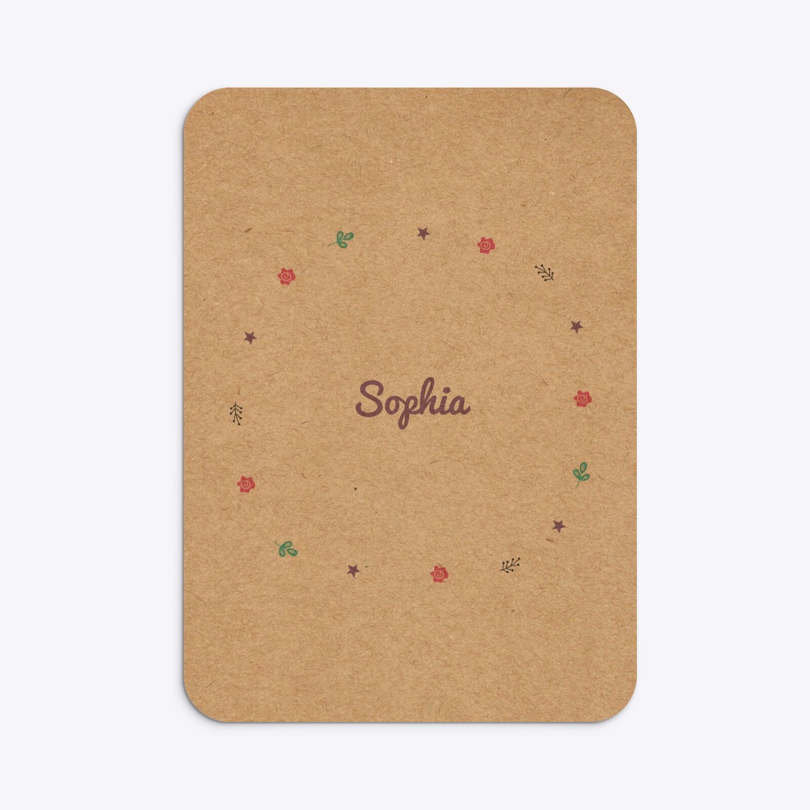 Personalised Unicorn Happy Birthday Rounded Invitation Kraft Back Image