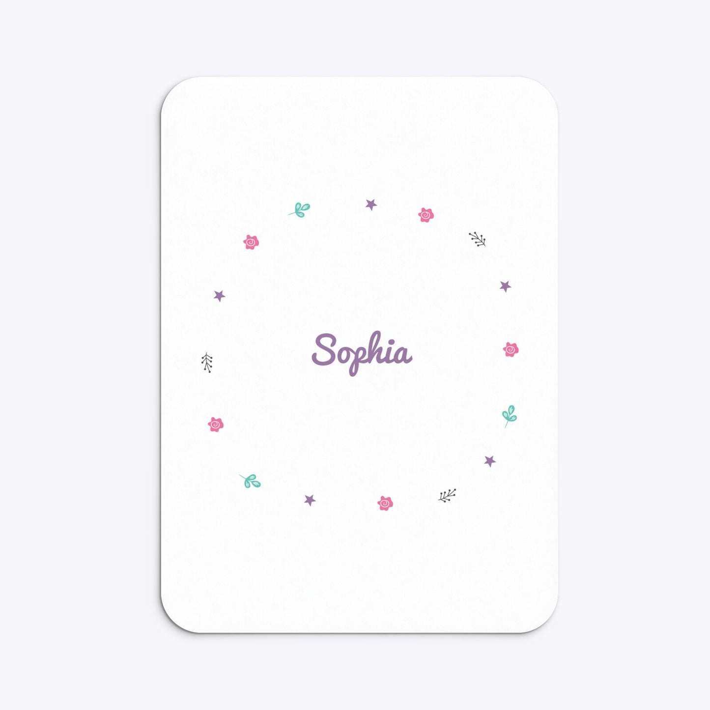 Personalised Unicorn Happy Birthday Rounded Invitation Matte Paper Back Image