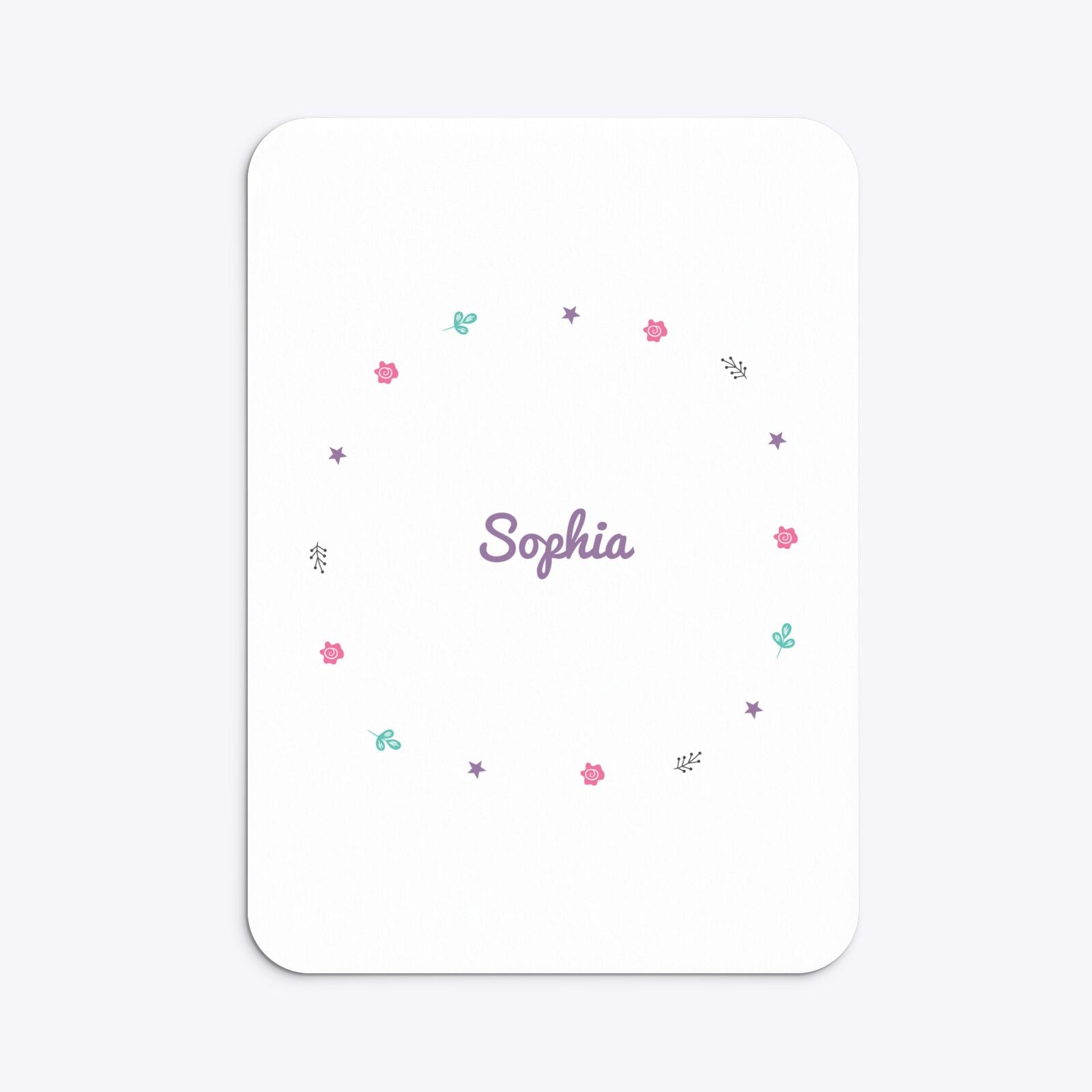 Personalised Unicorn Happy Birthday Rounded Invitation Matte Paper Back Image