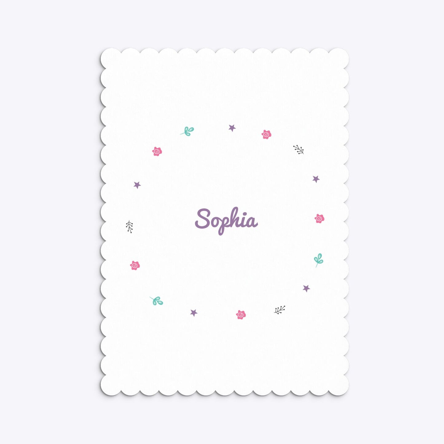 Personalised Unicorn Happy Birthday Scalloped Invitation Matte Paper Back Image