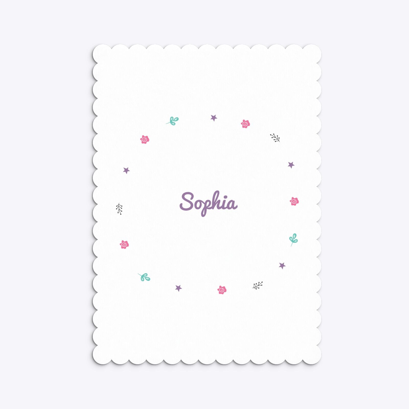 Personalised Unicorn Happy Birthday Scalloped Invitation Matte Paper Back Image