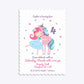 Personalised Unicorn Happy Birthday Scalloped Invitation Matte Paper