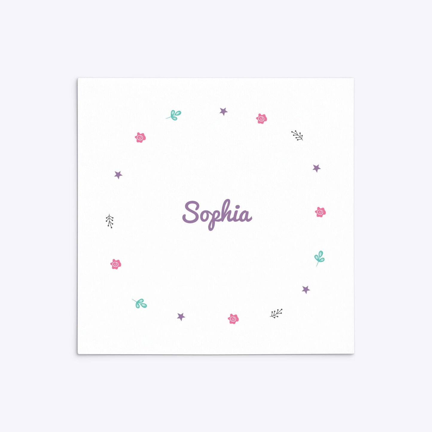 Personalised Unicorn Happy Birthday Square 5 25x5 25 Invitation Matte Paper Back Image