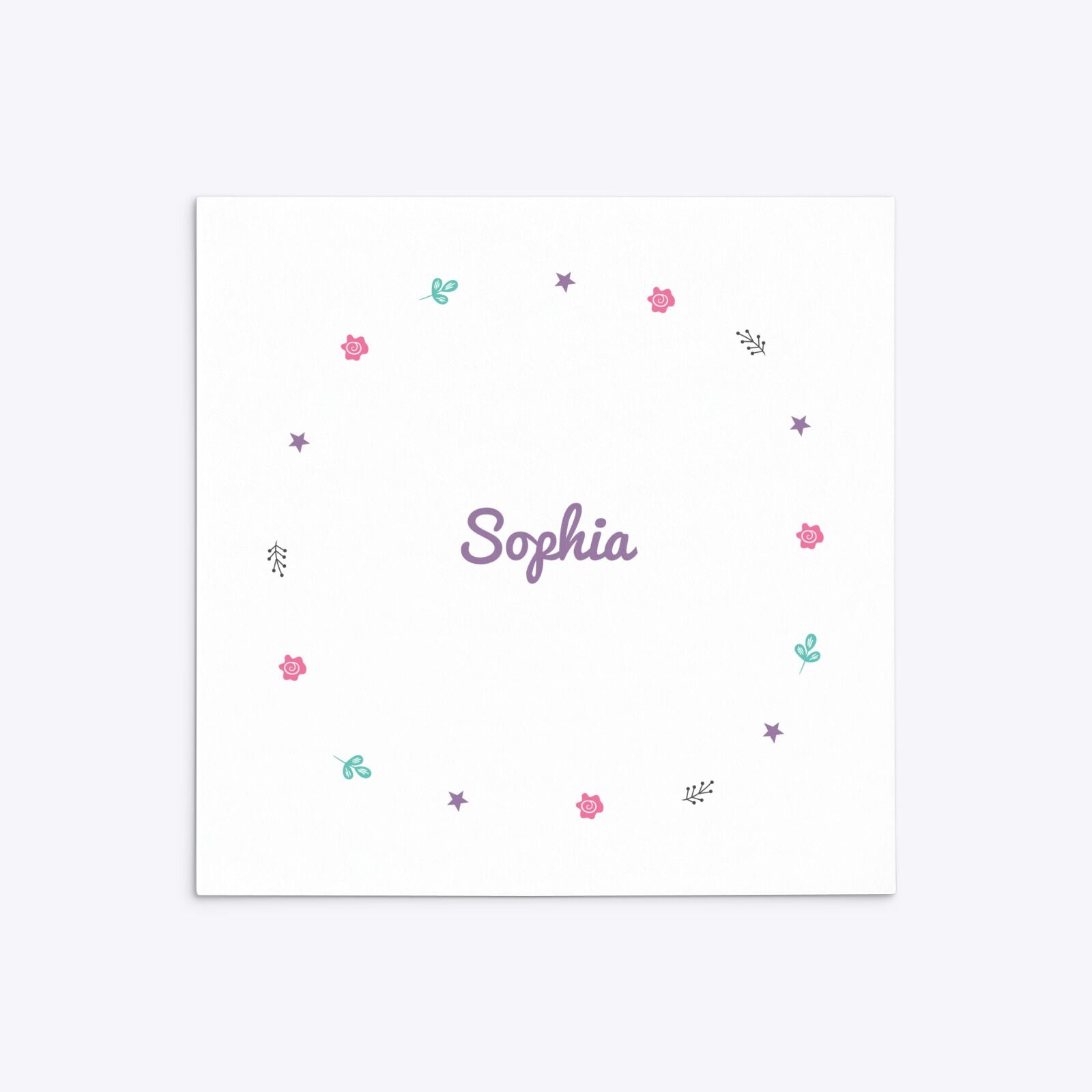 Personalised Unicorn Happy Birthday Square 5 25x5 25 Invitation Matte Paper Back Image