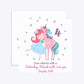 Personalised Unicorn Happy Birthday Square 5 25x5 25 Invitation Matte Paper Front and Back Image