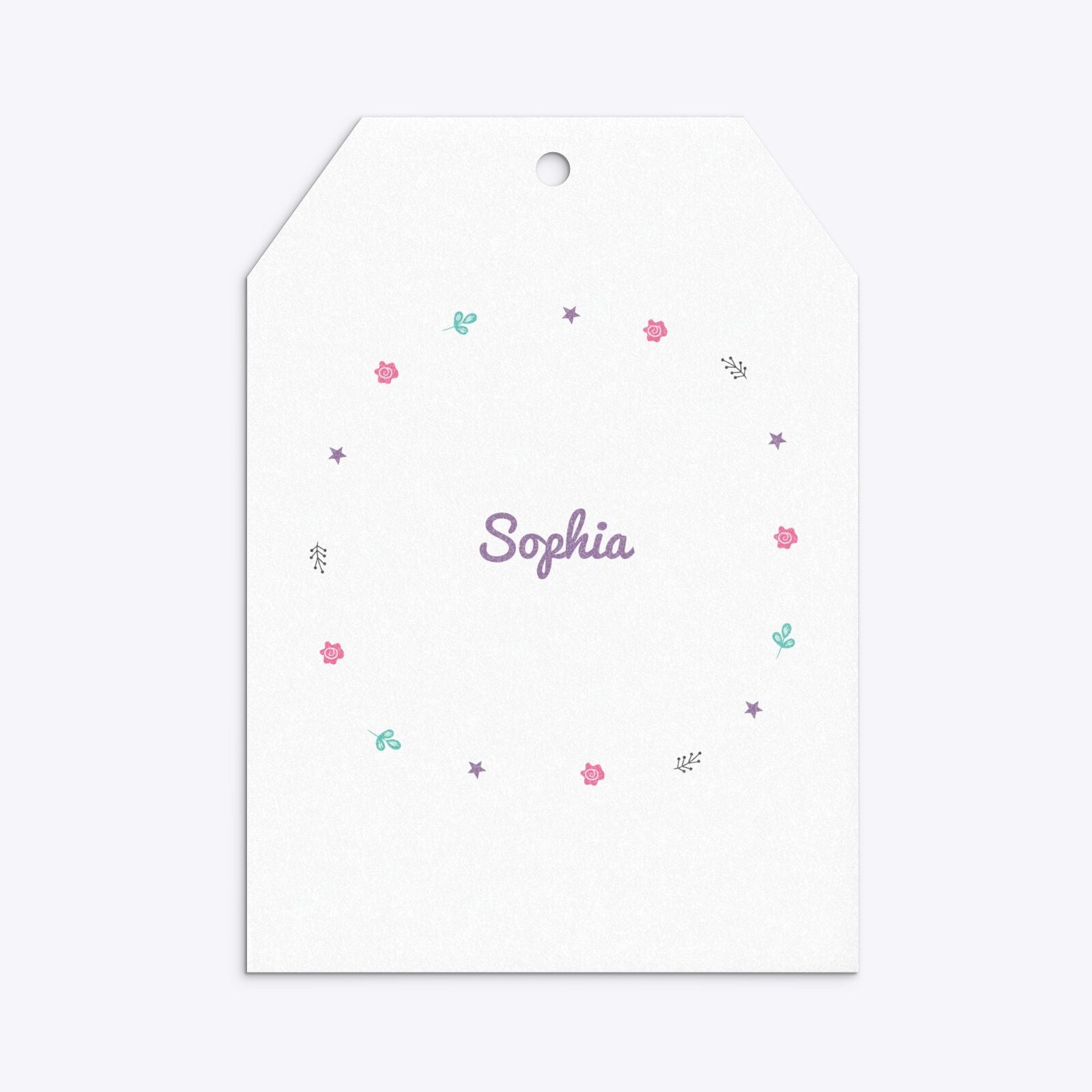 Personalised Unicorn Happy Birthday Tag Invitation Glitter Back Image