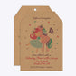 Personalised Unicorn Happy Birthday Tag Invitation Kraft Front and Back Image