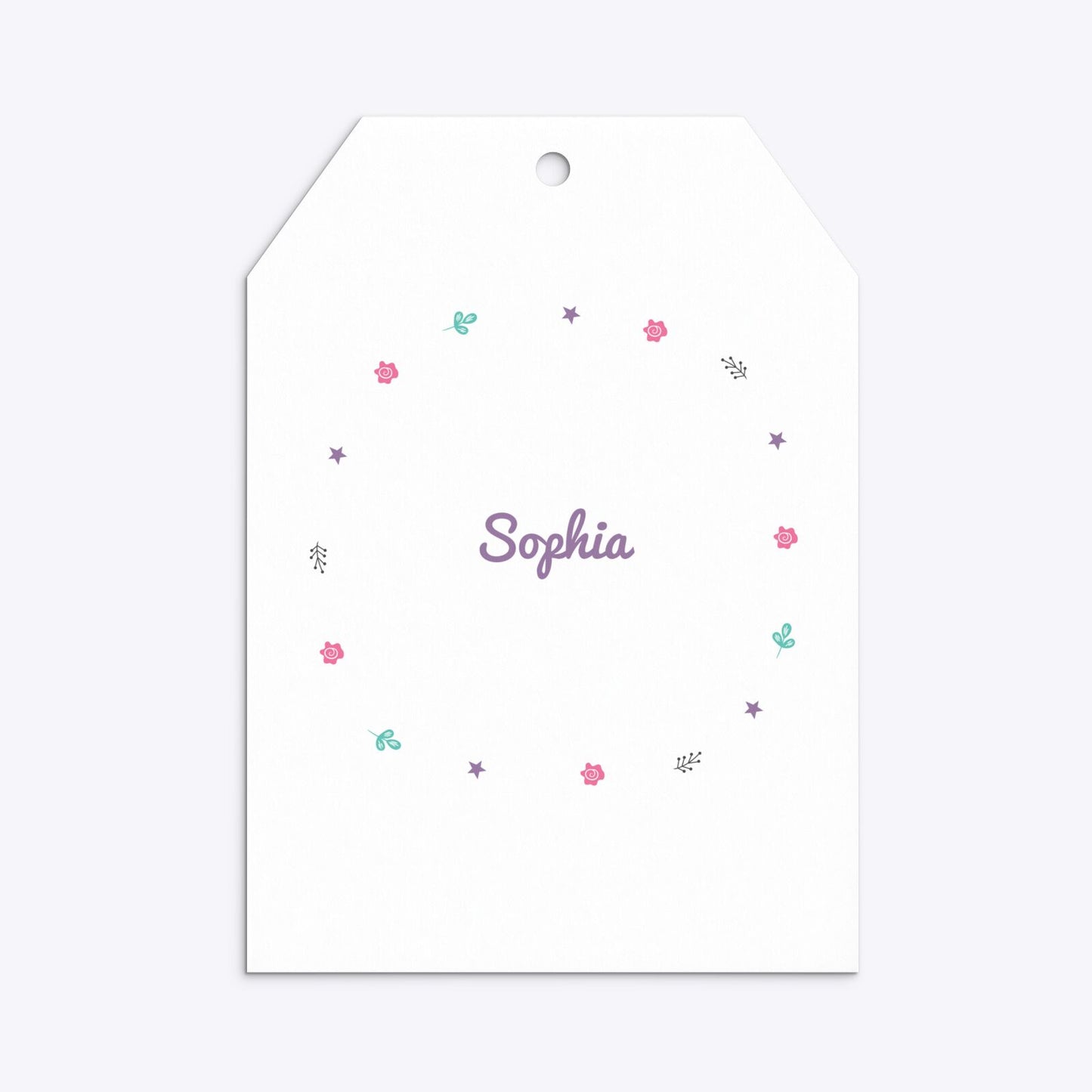 Personalised Unicorn Happy Birthday Tag Invitation Matte Paper Back Image