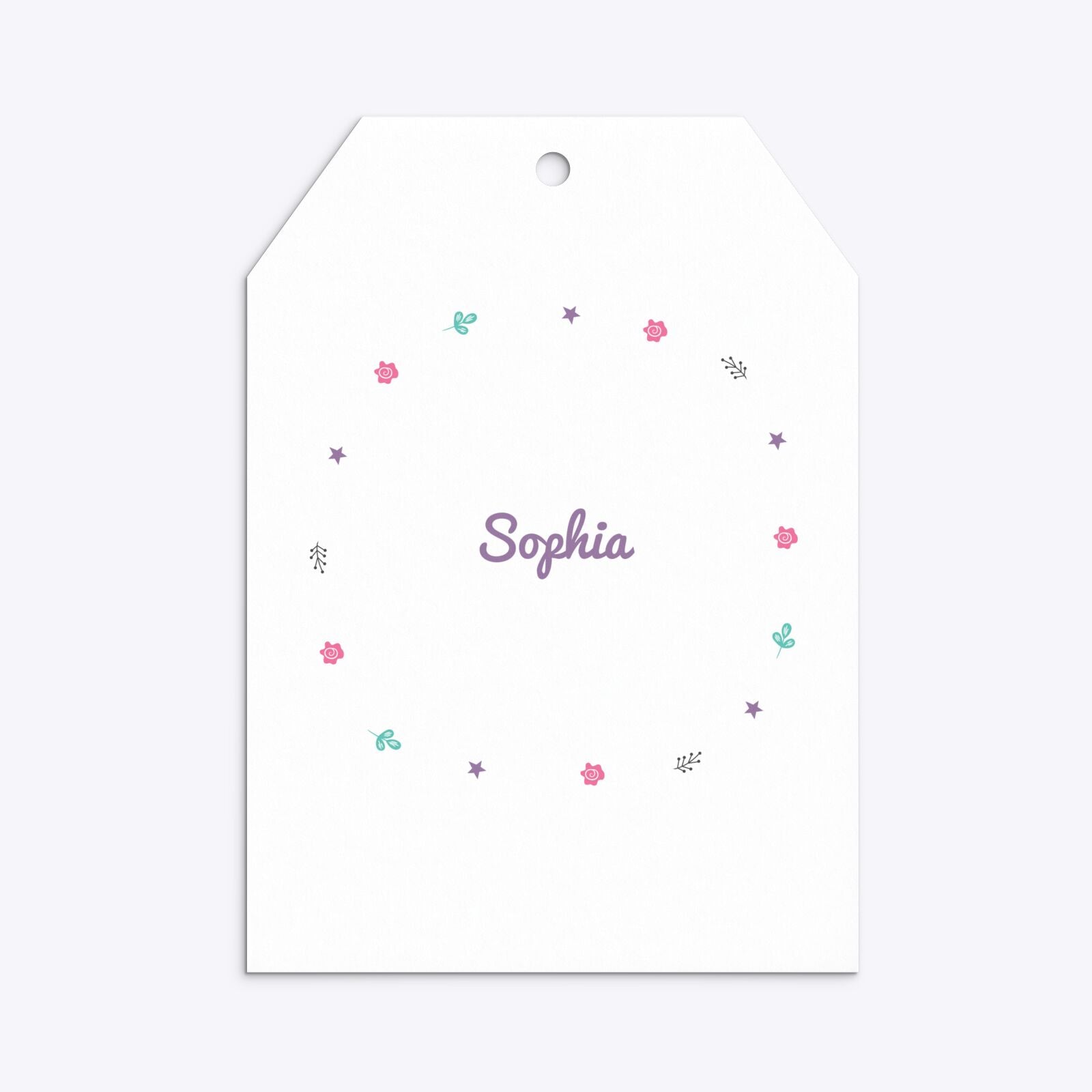 Personalised Unicorn Happy Birthday Tag Invitation Matte Paper Back Image