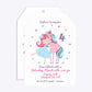 Personalised Unicorn Happy Birthday Tag Invitation Matte Paper Front and Back Image