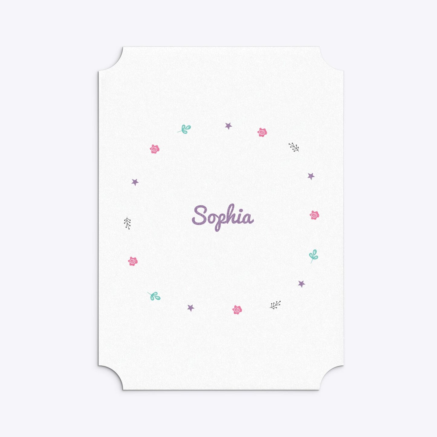 Personalised Unicorn Happy Birthday Ticket Invitation Glitter Back Image