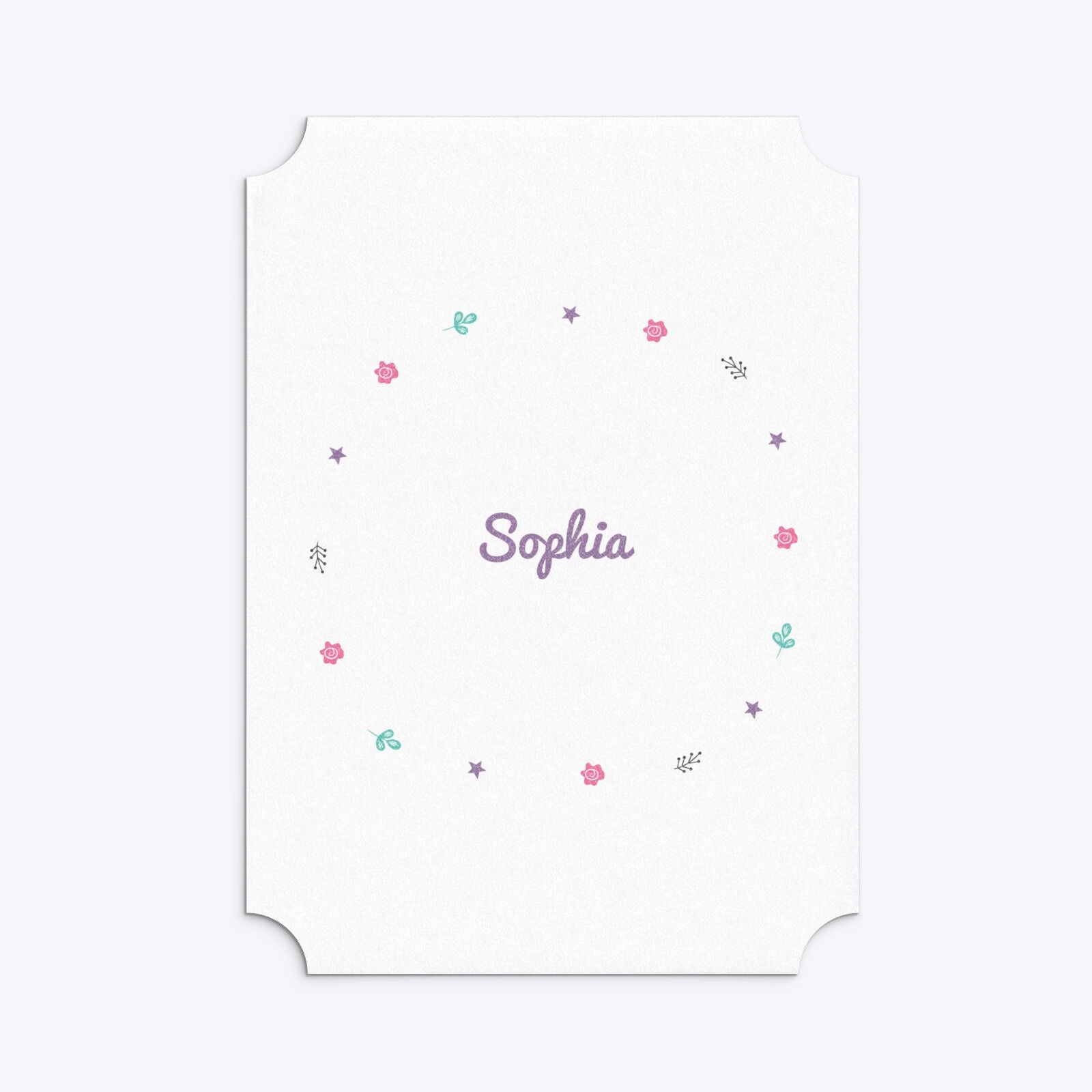 Personalised Unicorn Happy Birthday Ticket Invitation Glitter Back Image