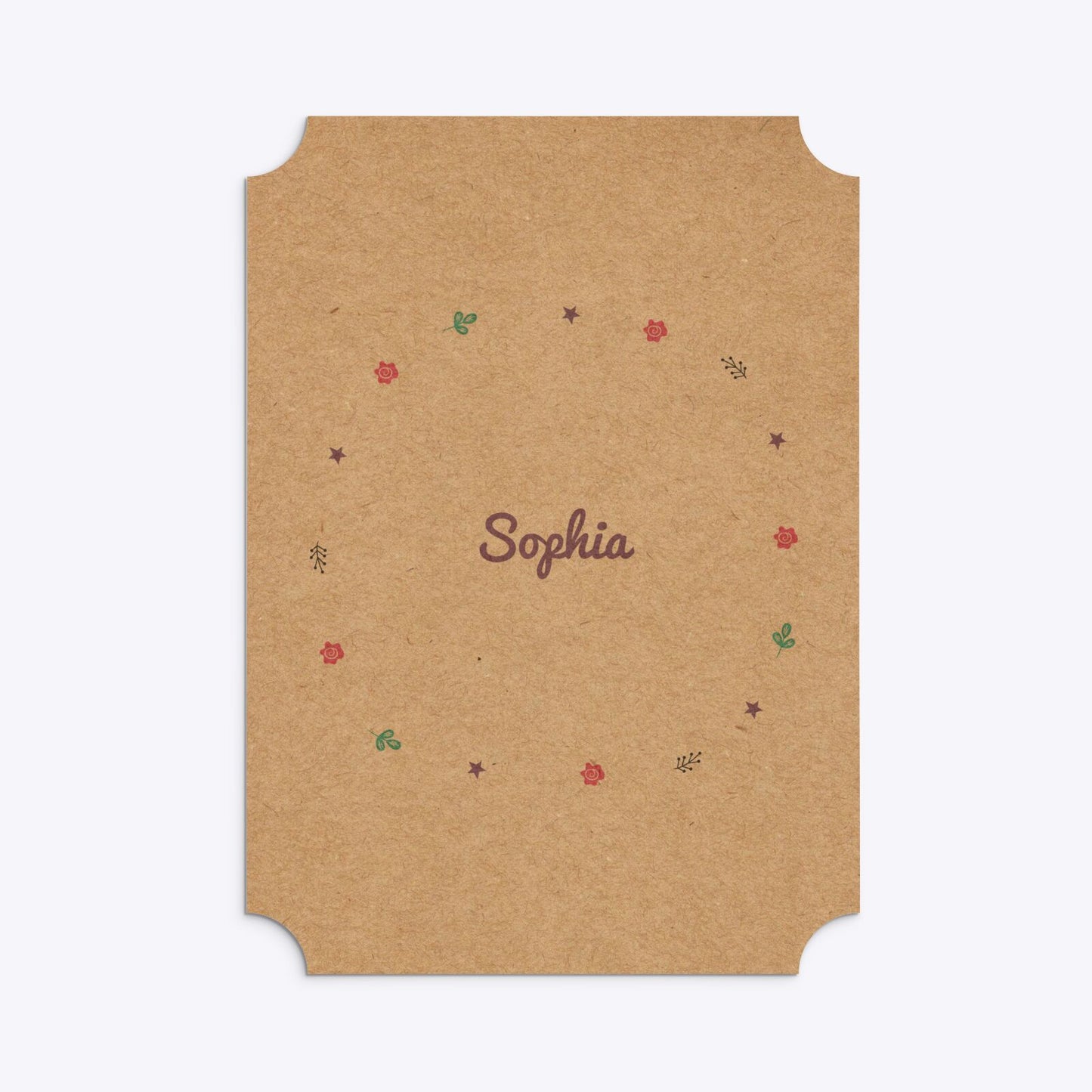 Personalised Unicorn Happy Birthday Ticket Invitation Kraft Back Image