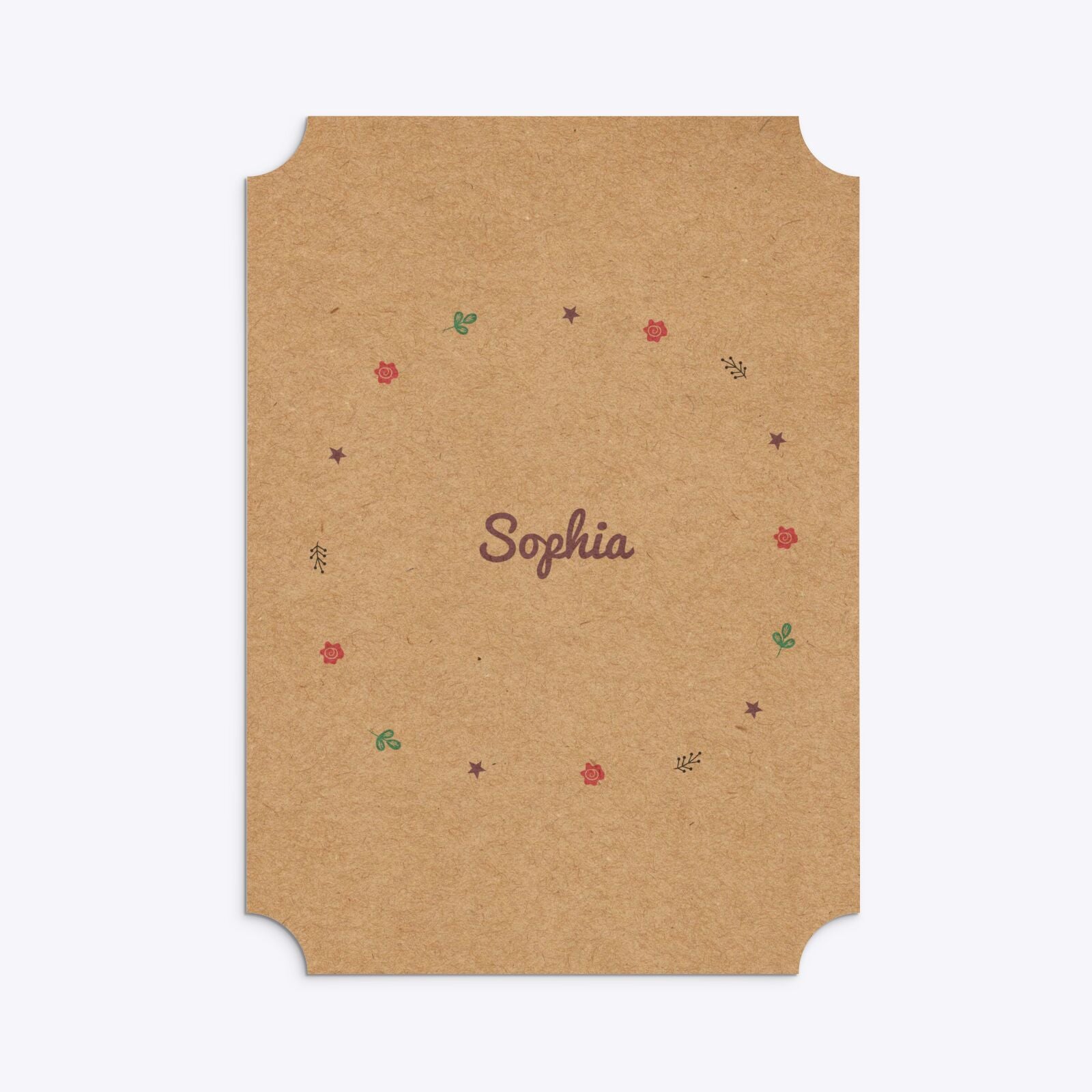 Personalised Unicorn Happy Birthday Ticket Invitation Kraft Back Image