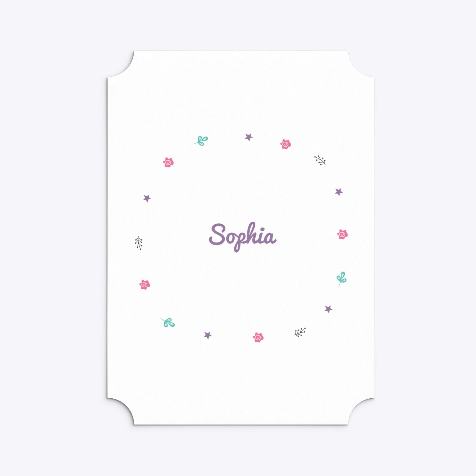 Personalised Unicorn Happy Birthday Ticket Invitation Matte Paper Back Image