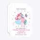 Personalised Unicorn Happy Birthday Ticket Invitation Matte Paper Front and Back Image