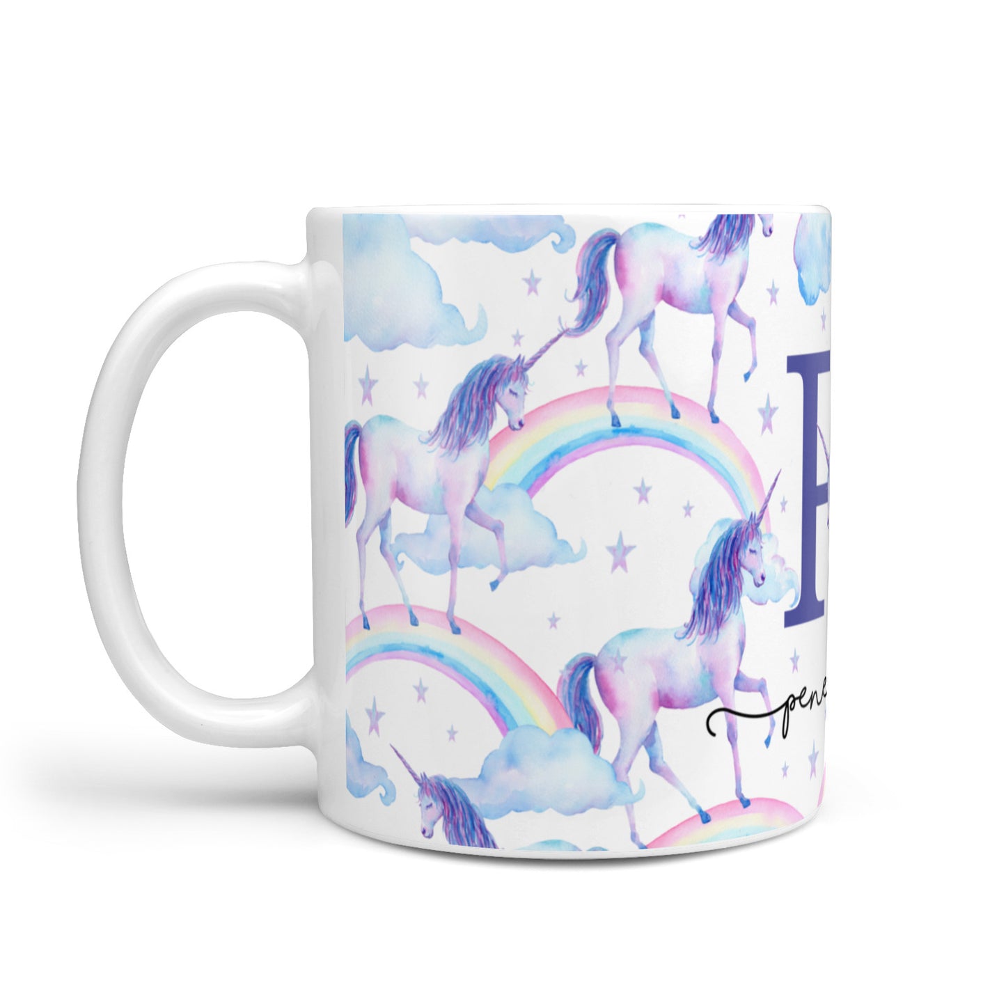 Personalised Unicorn Initial 10oz Mug Alternative Image 1