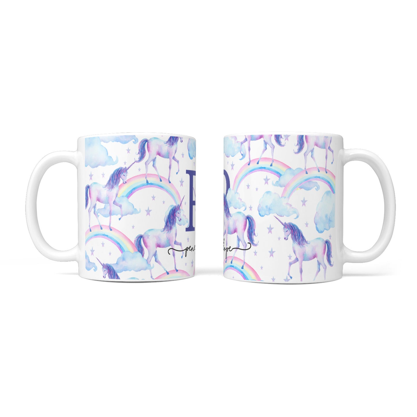 Personalised Unicorn Initial 10oz Mug Alternative Image 3