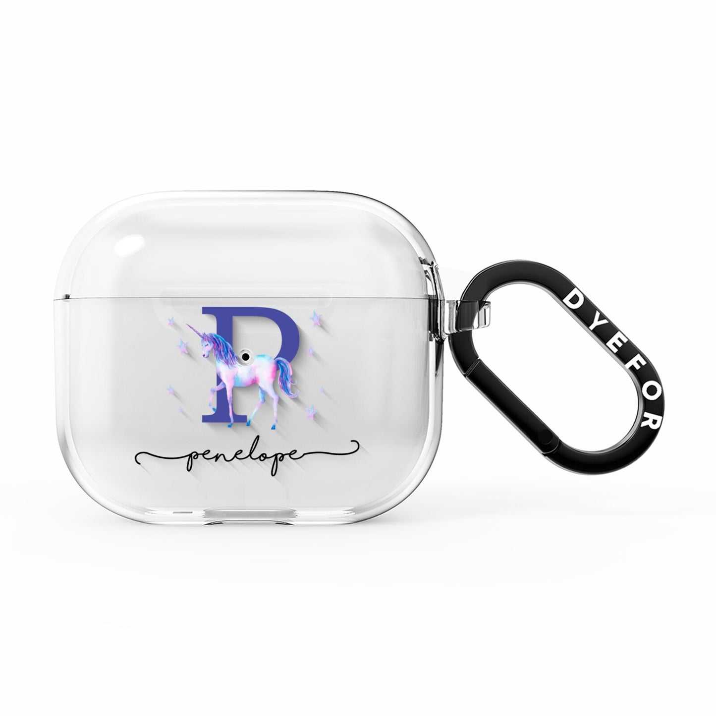 Personalised Unicorn Initial AirPods Clear Case 3rd Gen