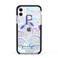 Personalised Unicorn Initial Apple iPhone 11 in White with Black Impact Case