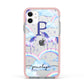 Personalised Unicorn Initial Apple iPhone 11 in White with Pink Impact Case