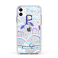 Personalised Unicorn Initial Apple iPhone 11 in White with White Impact Case