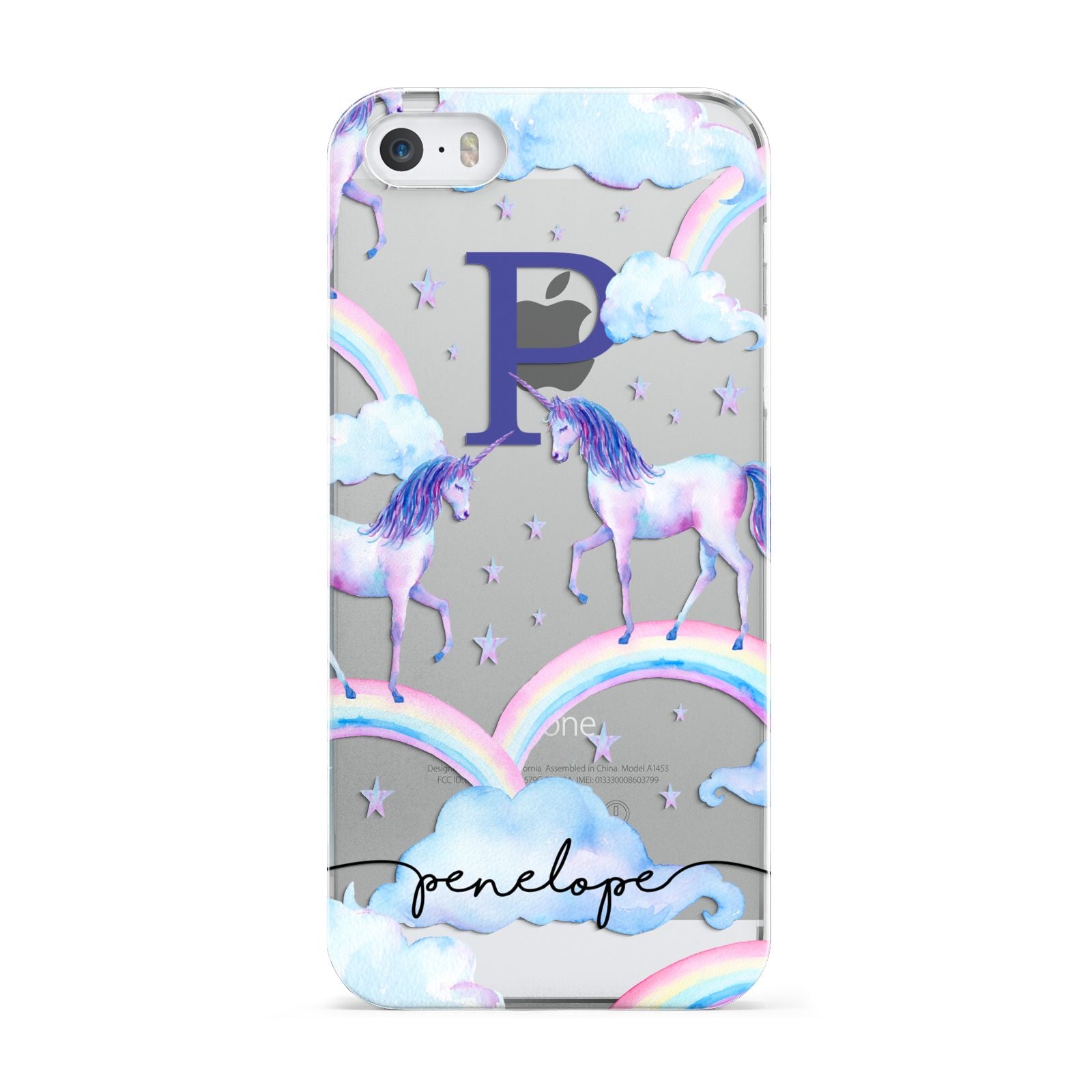 Personalised Unicorn Initial Apple iPhone 5 Case
