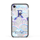 Personalised Unicorn Initial Apple iPhone XR Impact Case Black Edge on Silver Phone