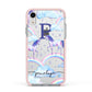 Personalised Unicorn Initial Apple iPhone XR Impact Case Pink Edge on Silver Phone