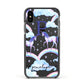 Personalised Unicorn Initial Apple iPhone Xs Impact Case Black Edge on Black Phone