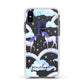 Personalised Unicorn Initial Apple iPhone Xs Impact Case White Edge on Black Phone