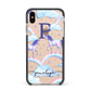 Personalised Unicorn Initial Apple iPhone Xs Max Impact Case Black Edge on Gold Phone