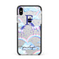Personalised Unicorn Initial Apple iPhone Xs Max Impact Case Black Edge on Silver Phone