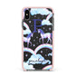 Personalised Unicorn Initial Apple iPhone Xs Max Impact Case Pink Edge on Black Phone
