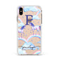 Personalised Unicorn Initial Apple iPhone Xs Max Impact Case White Edge on Gold Phone