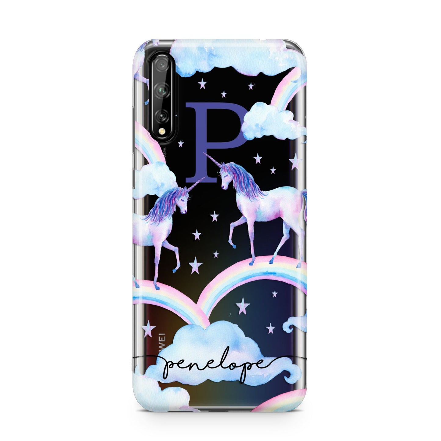 Personalised Unicorn Initial Huawei Enjoy 10s Phone Case