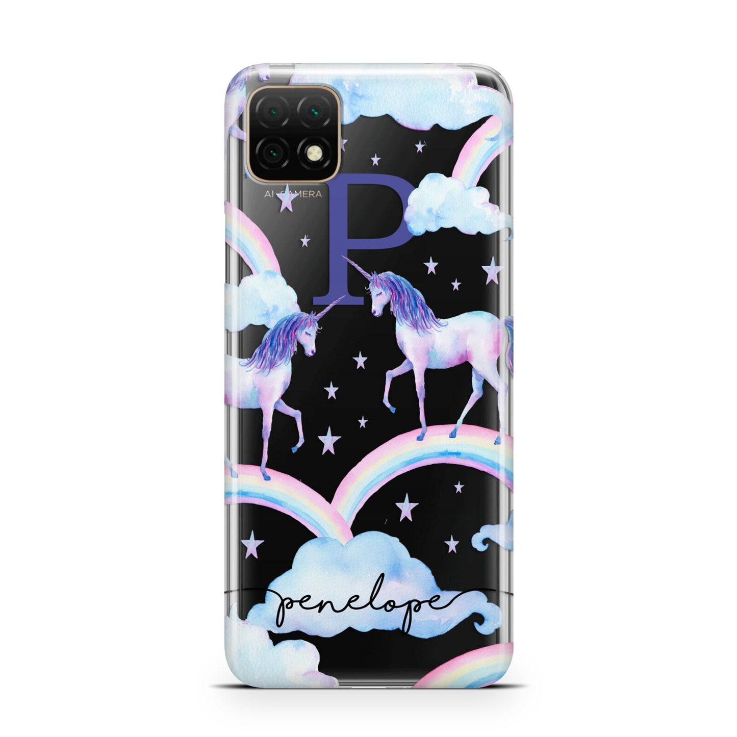 Personalised Unicorn Initial Huawei Enjoy 20 Phone Case