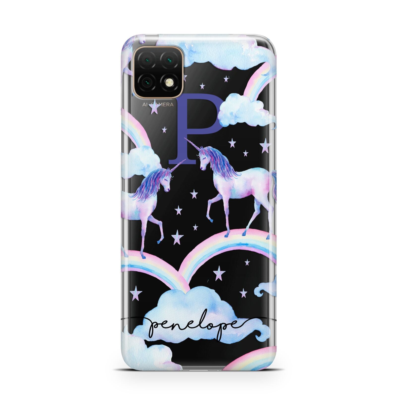 Personalised Unicorn Initial Huawei Enjoy 20 Phone Case