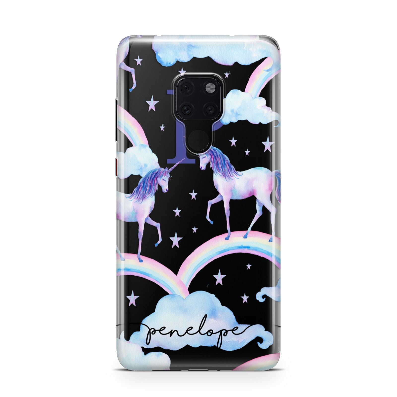 Personalised Unicorn Initial Huawei Mate 20 Phone Case
