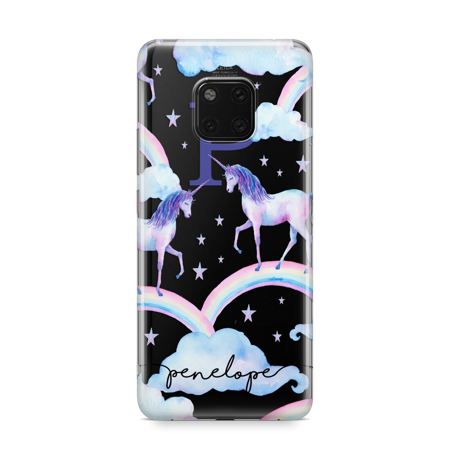 Personalised Unicorn Initial Huawei Mate 20 Pro Phone Case