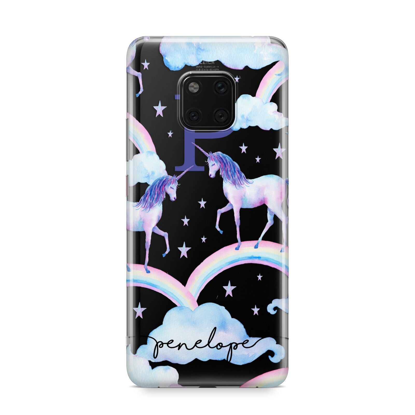 Personalised Unicorn Initial Huawei Mate 20 Pro Phone Case