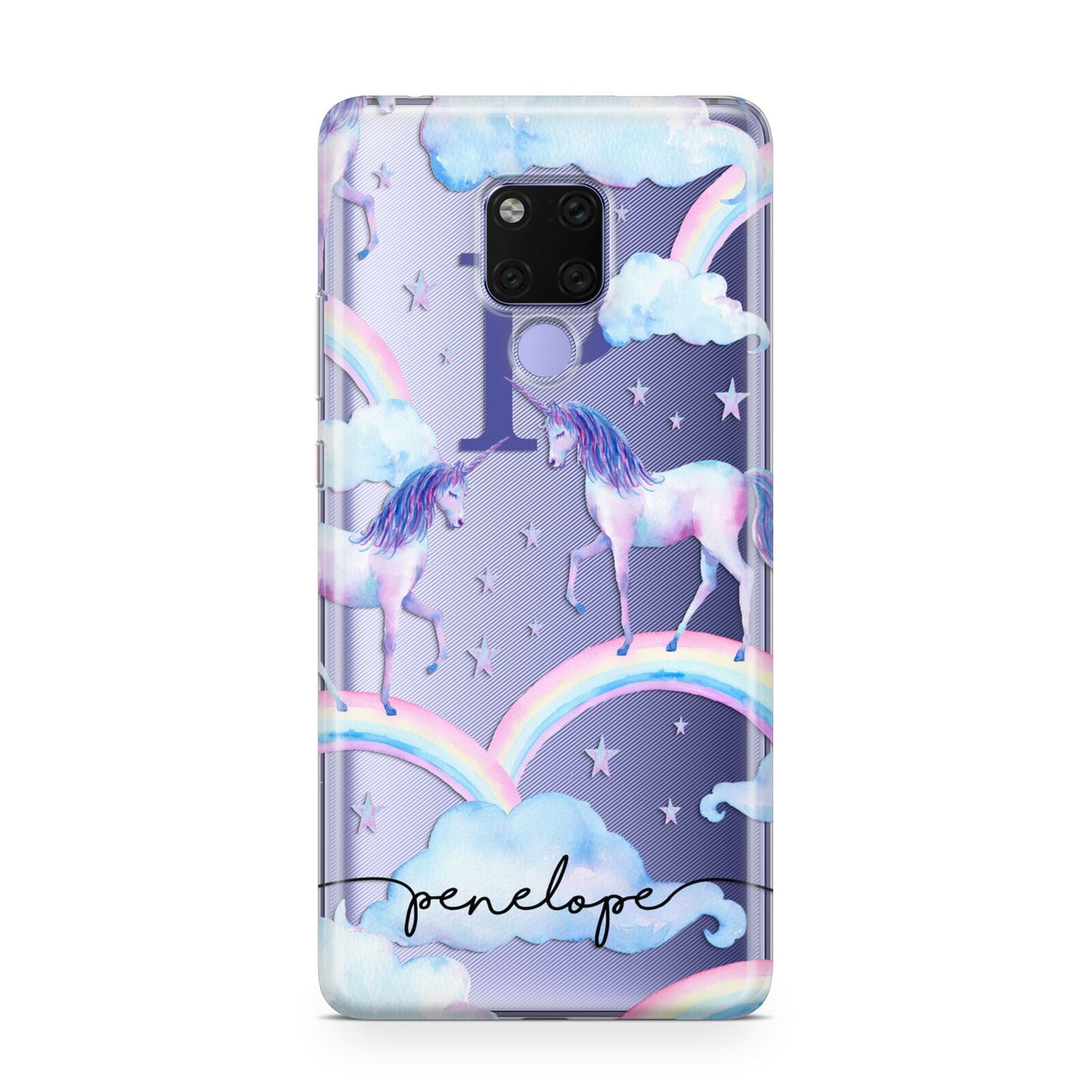 Personalised Unicorn Initial Huawei Mate 20X Phone Case