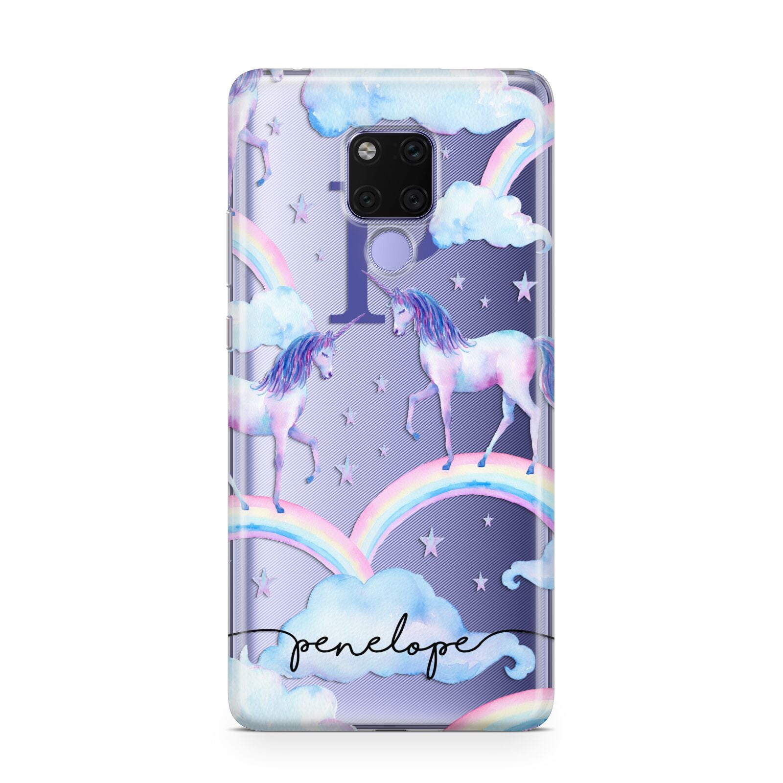 Personalised Unicorn Initial Huawei Mate 20X Phone Case