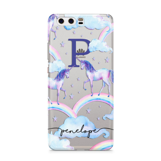 Personalised Unicorn Initial Huawei P10 Phone Case