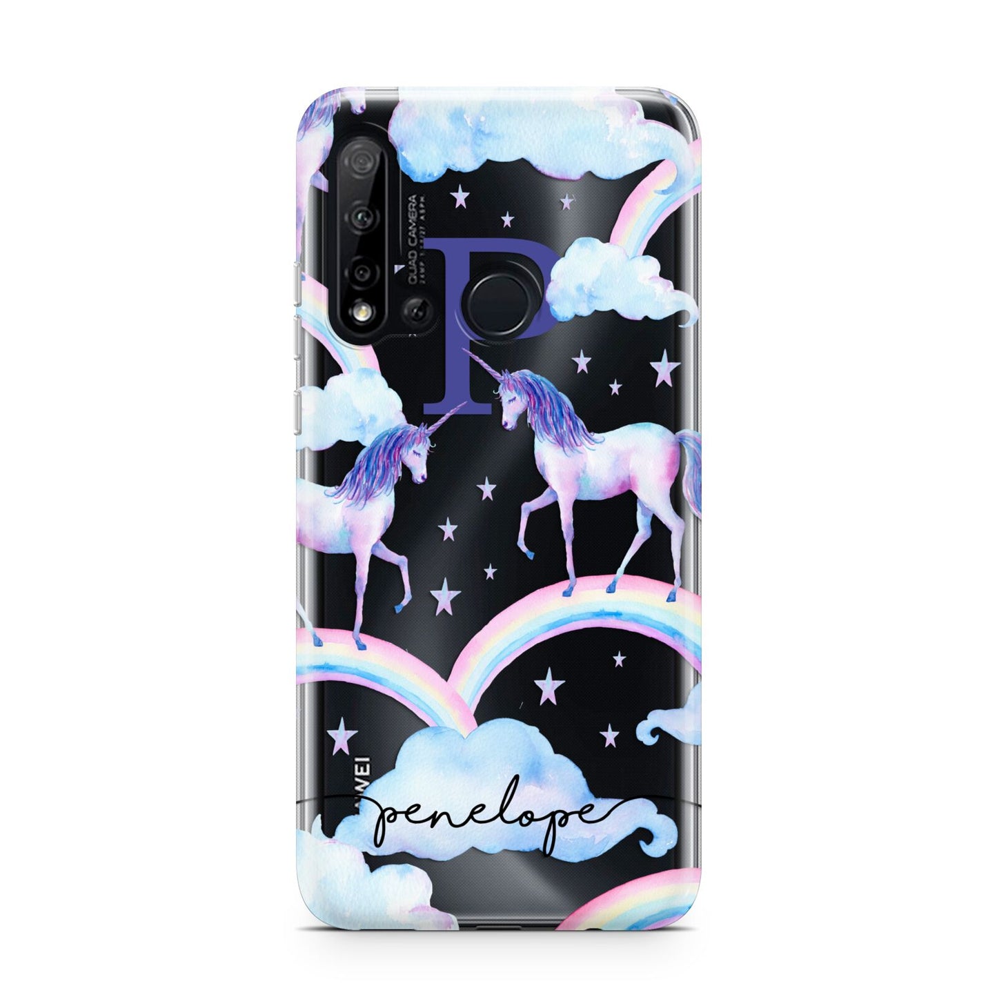 Personalised Unicorn Initial Huawei P20 Lite 5G Phone Case