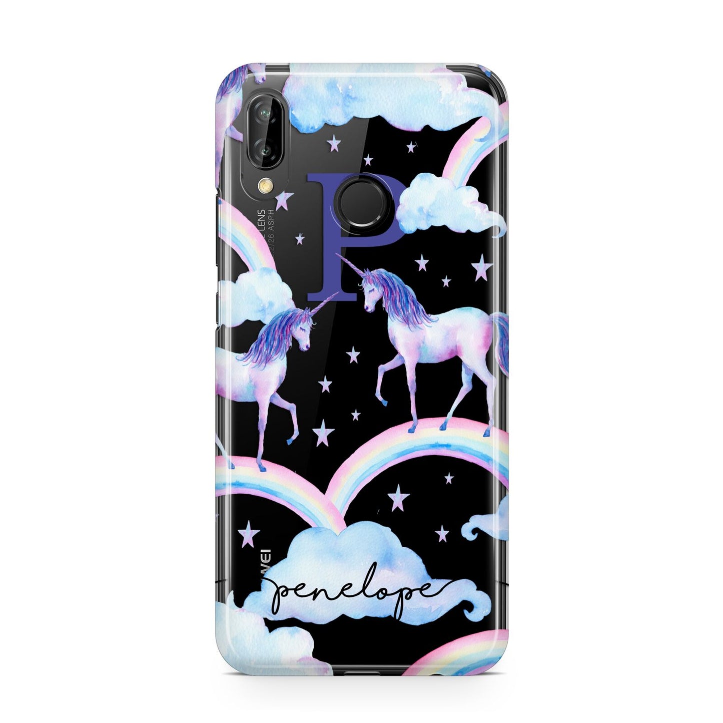 Personalised Unicorn Initial Huawei P20 Lite Phone Case